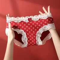 Ensemble de culottes triangulaires pour le jour de noël, sous-vêtements pour femmes, slips en coton, Lingerie Sexy, sous-vêtements intimes en dentelle sans couture 2