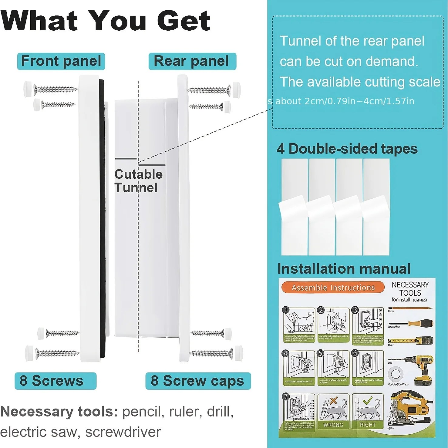 Pet Door Multi-Function Two-Way for Cats and Dogs