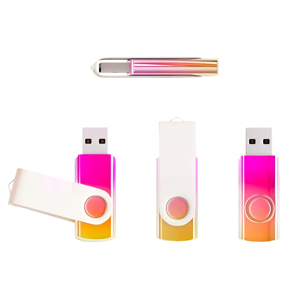 10 Pack USB Flash Drives Colorful Swivel Design