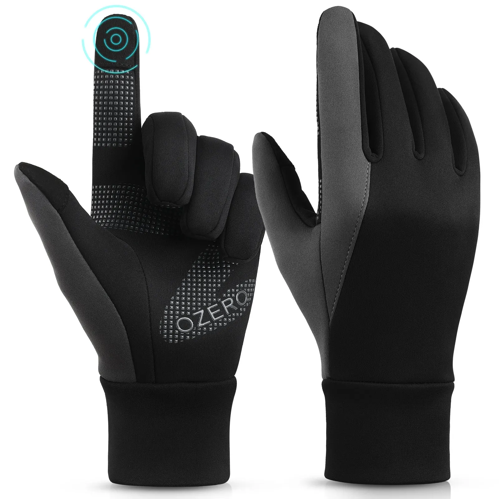 

OZERO Unisex Winter Thermal Cycling Gloves Full Fingers Sports Bicycle Gloves MTB Bike Riding Racing Touch Screen Winter Gloves