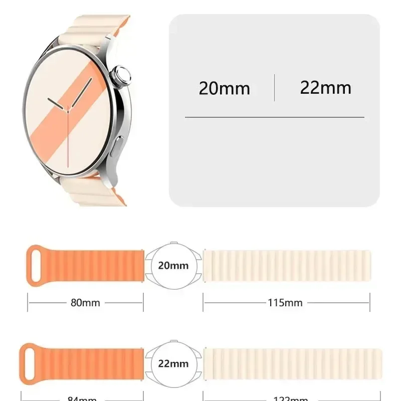 Magnetic Loop Silicone Watch Strap, Adjustable Fit