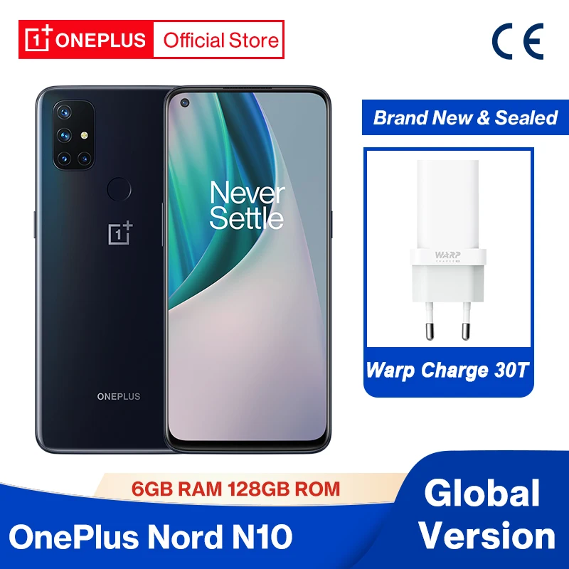 

Global Version OnePlus Nord N10 5G OnePlus Official Store 6GB 128GB Snapdragon 690 Smartphone 6.49" 90Hz 64MP Quad 30W Warp NFC