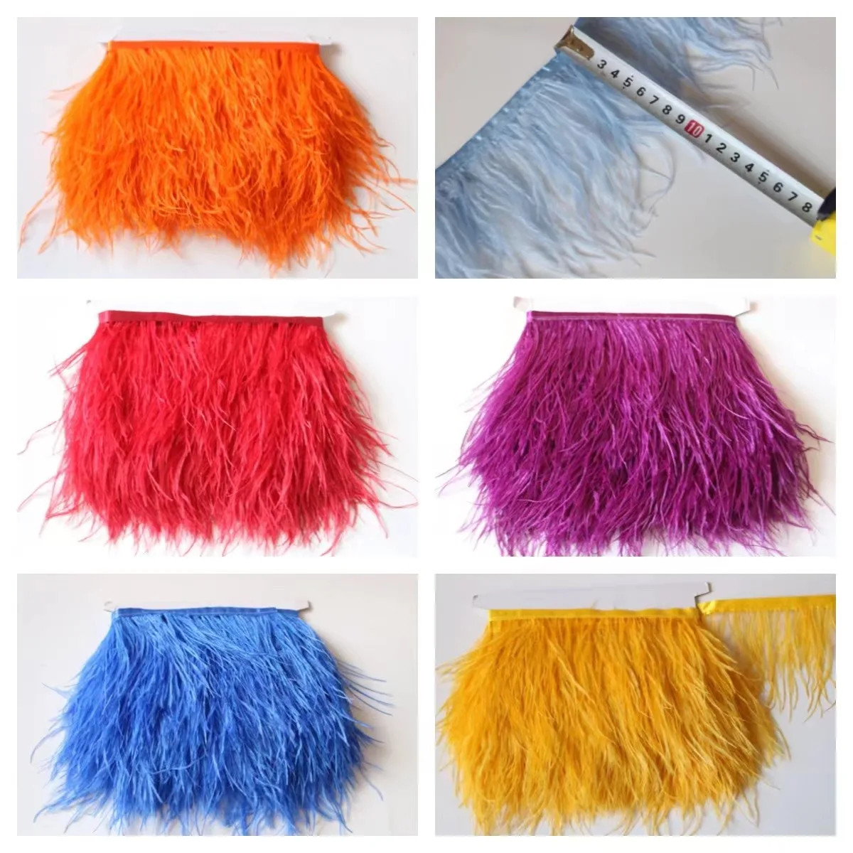 Ostrich Feathers 1/5/10Meters Trim Fringe 8-10CM for Dresses Sewing Natural,craft feathers