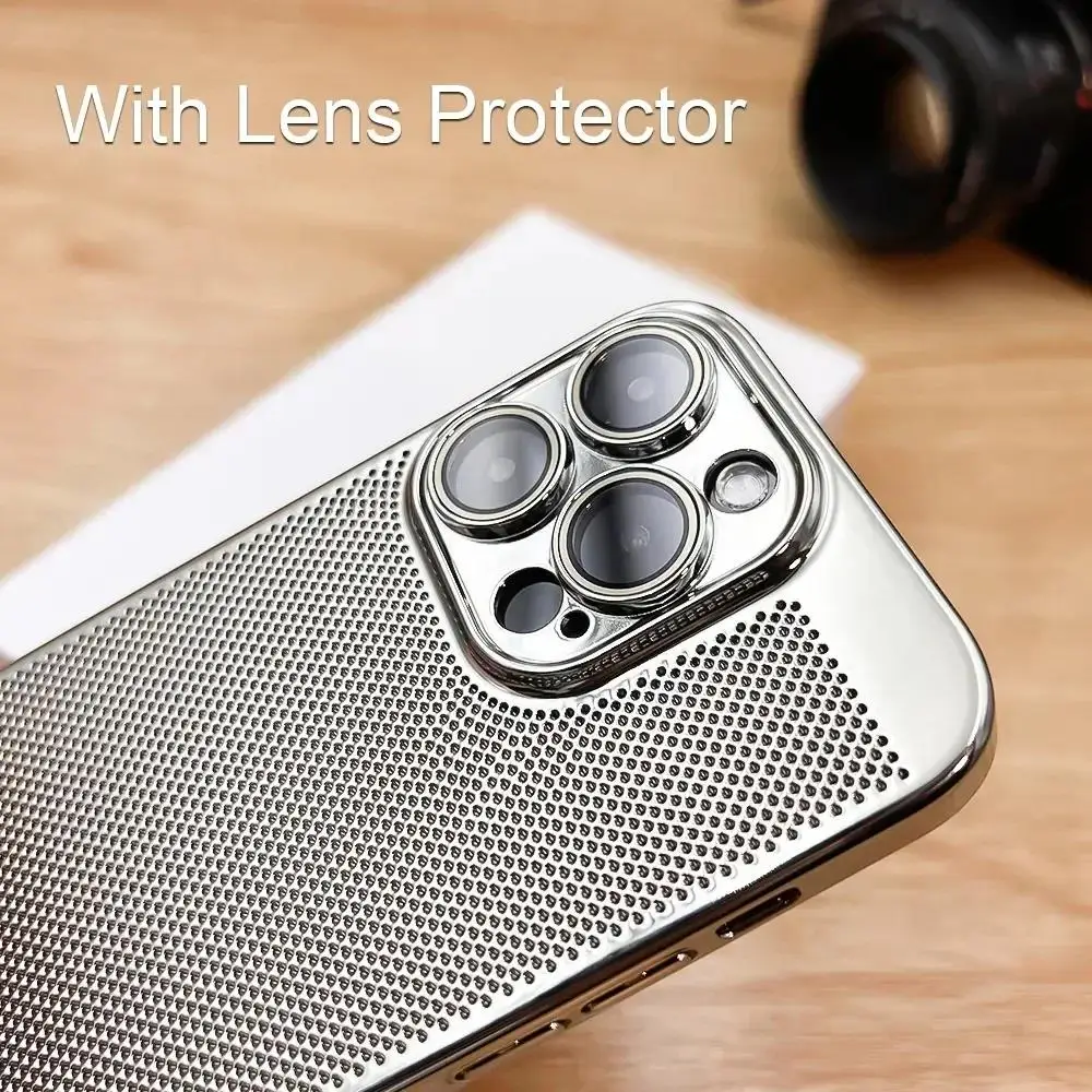 Slim Metal Cooling Case with Lens Protection and Breathable Mesh Design
