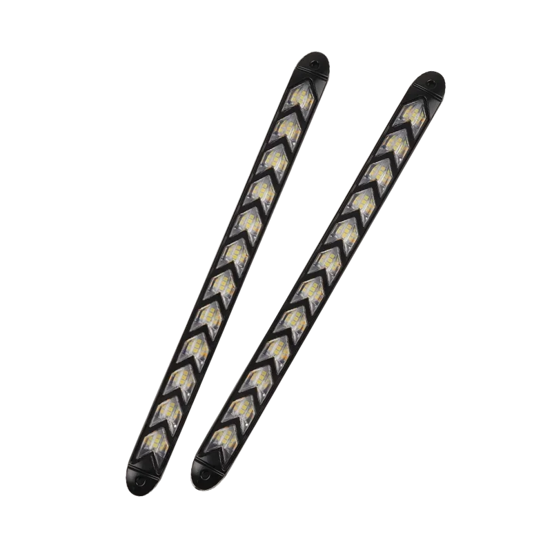 Luces De Circulación Diurna LED 60 Cm Cortables - 2 Piezas, Color Blanco/ámbar, Flexible