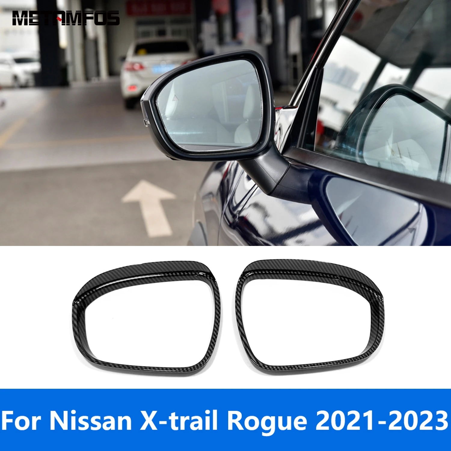 For Nissan X-trail Xtrail Rogue 2021 2022 2023 Carbon Fiber Rearview Side Mirror Sun Visor Shade Rain Guard Shield Accessories 1