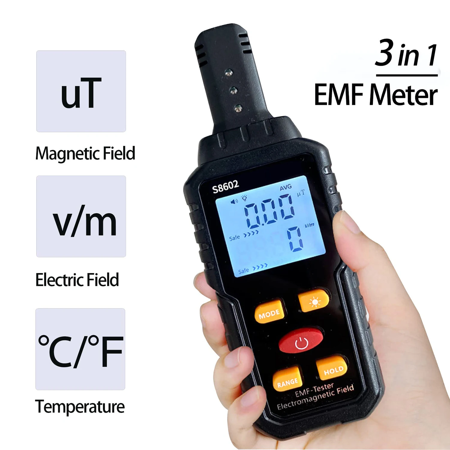 Portable Electromagnetic Field Radiation Detector 3 in 1 EMF Meter EMF Detector for Ghost Hunting Equipmetent radiation detector emf meter tester