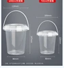 50pcs Disposable Fruit Tea Tote Bucket Fruit Ice Cream Milk Tea Large Capacity Packaging Cup Plastic Beverage Buckets with Lid 5