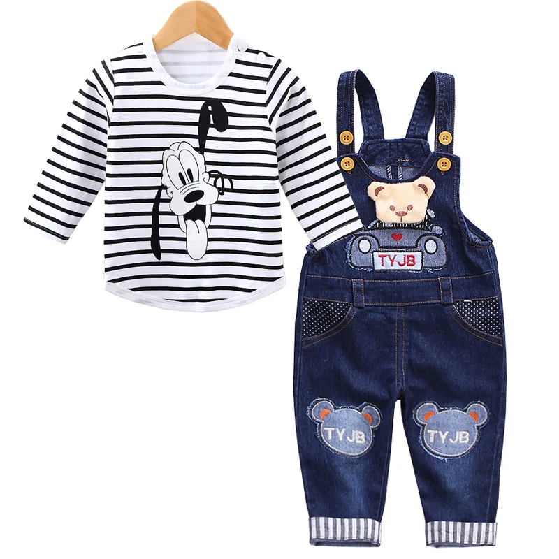 Spring newborn baby boy clothes set baby Mickey T-shirt + jeans suit baby girls casual suit clothing sets Baby autumn clothing baby dress and set