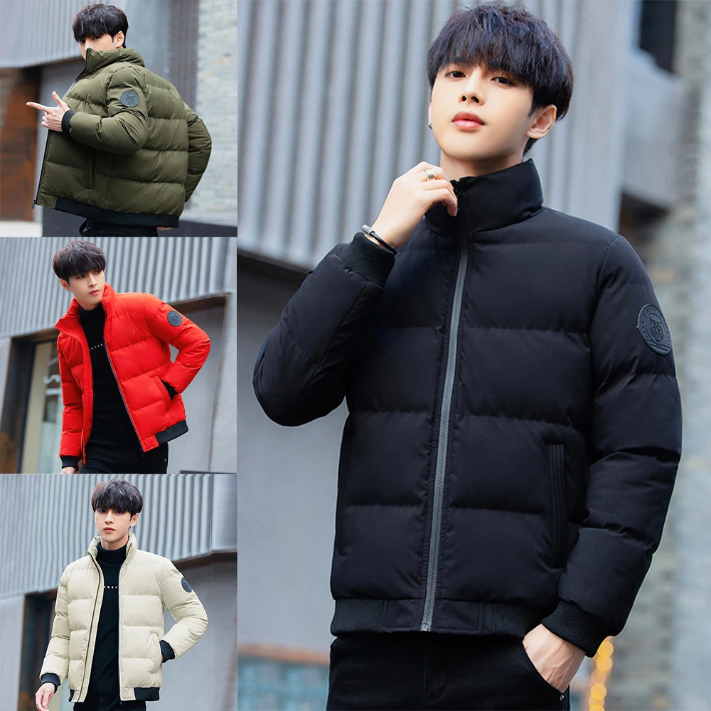 

Winter Fashion Men's Coat Jacket Parkas Warm Stand Collar Bomber Jacket Man Casual Sports Clothing
