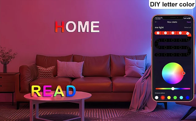 Alphabet Led Night Lights Smart APP 40