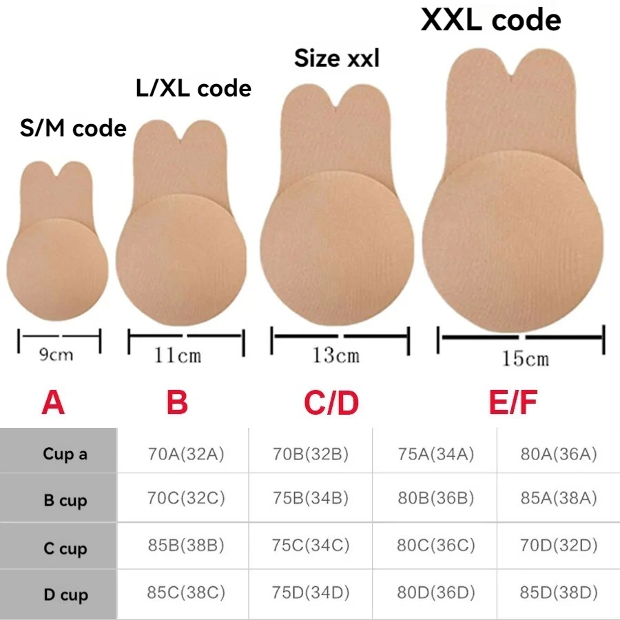 Women&lsquo;s Push Up Bras Self Adhesive Silicone Strapless Invisible Bra Reusable Sticky Breast Lift Tape Rabbit Nipple Cover Bra Pad silicone breast patch silicone nipple cover invisible stick on bra sticky bra bra pads inserts breast nipple covers silicone adhesive bra bra insert pads breast sticker
