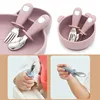 Baby Cartoon Tableware Set Children Utensil Stainless Steel Toddler Dinnerware Cutlery Cartoon Infant Food Feeding Spoon Fork 3