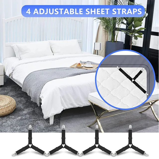 Ágynemű-Kapucnis Megfogók Harisnyatartó Hurok Beállítható Elasztikus Matrac Burkolat Nem Csúszás Klipszíjak Ruhacsapok - Image 6