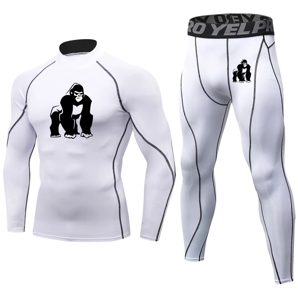 

Мужской компрессионный спортивный костюм, быстросохнущие комплекты одежды для бега, тренировочные костюмы для тренажерного зала, фитнеса, тренировок, велоспорта