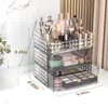 Transparent Diamond Makeup Organizer Case Luxury Drawer Cosmetic Storage Box Acrylic Lipstick Container Vanity Dresser Organizer 3