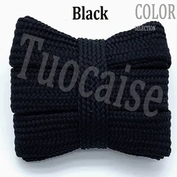 Premium 20mm Thick Flat Colored Soft Shoelaces - 160cm (7 Black)