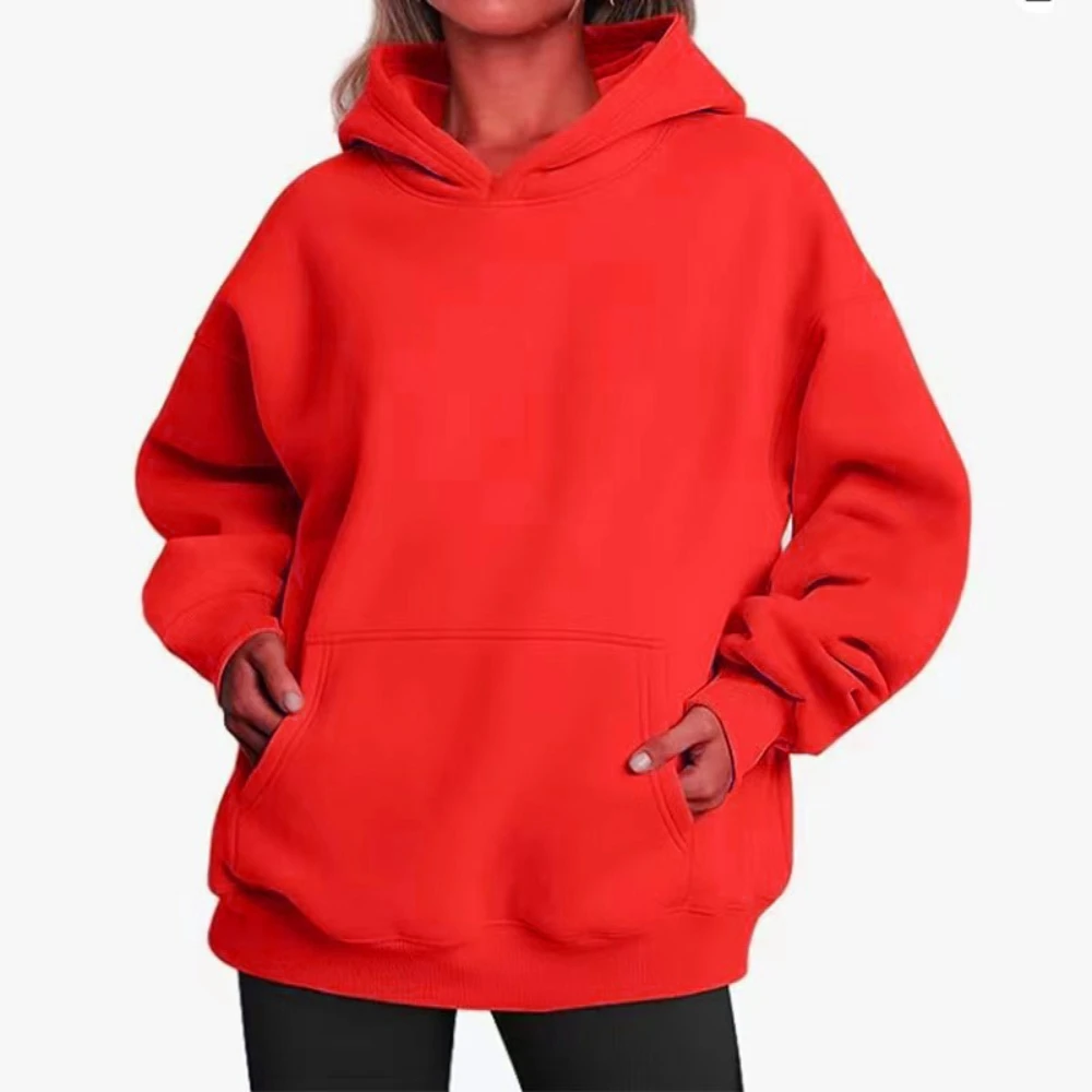 Hip Hop Solid Color Hoody for Female Autumn Fashion Clothing Casual Fleece Pocket Hoodies Multicolor Unisex Women Streetwear 6