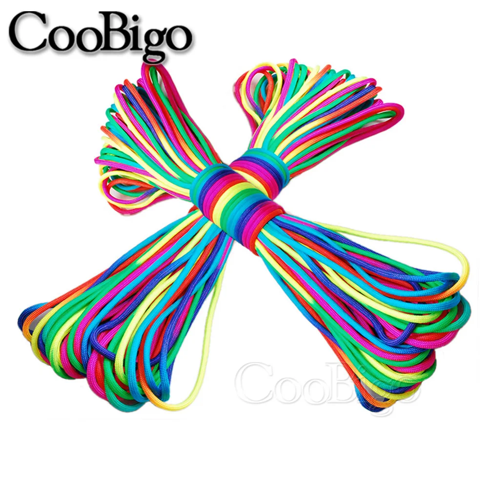 Rainbow Paracord Rope - 4mm, 550 Strength for Outdoor Climbing, Camping, Survival, and DIY Bracelets