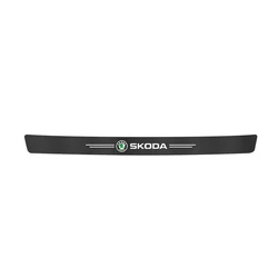 Carbon Fiber Leather Car Door Sill Anti - Stepping Protector Stickers (For Skoda 1Pcs)