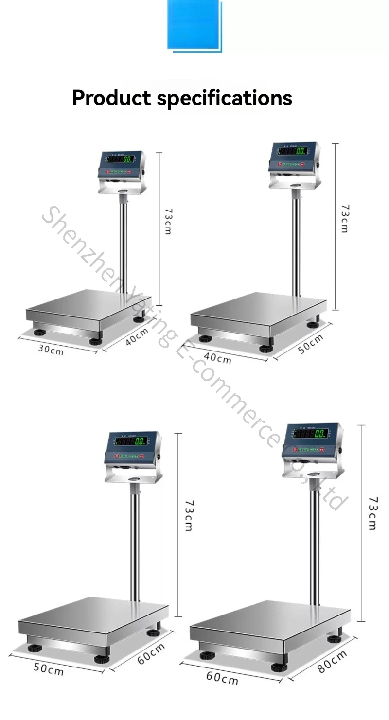 200kg Weighing Scale Stainless Steel Electronic Platform Scale Industrial Water