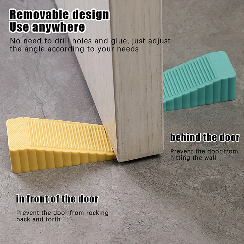6PCS Safety Silicone Door Stop Stoppers Block Wedge Doorstops Door Stopper Home Office Rear Retainer Anti-collision Stop