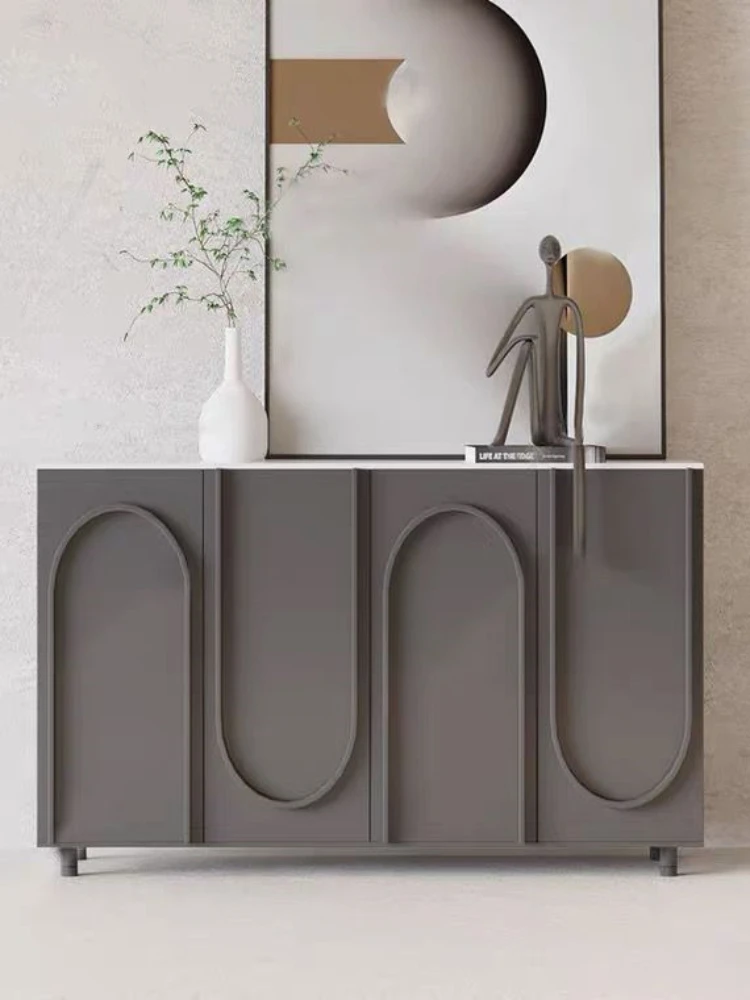 

Arch Gray Paint Sideboard Cabinet Arch Creative Entrance Cabinet Art Entrance Shoe Cabinet Multifunctional Locker