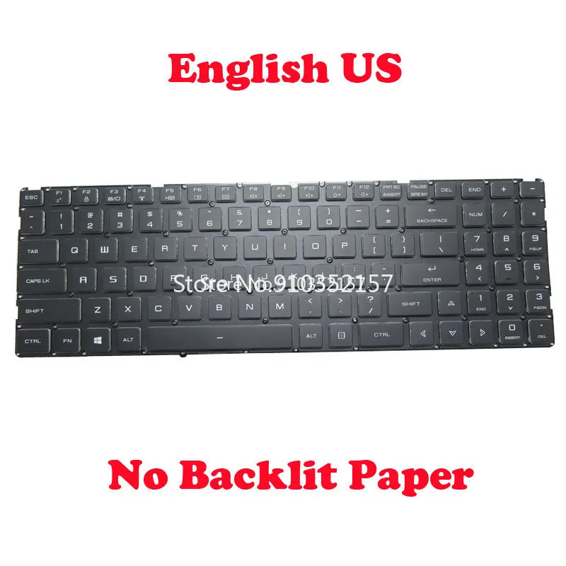 

Laptop No Backlit Paper Keyboard For Gateway GGNC51518 GGNC51518-BK Belgium BE United States US Japanese JP No Frame