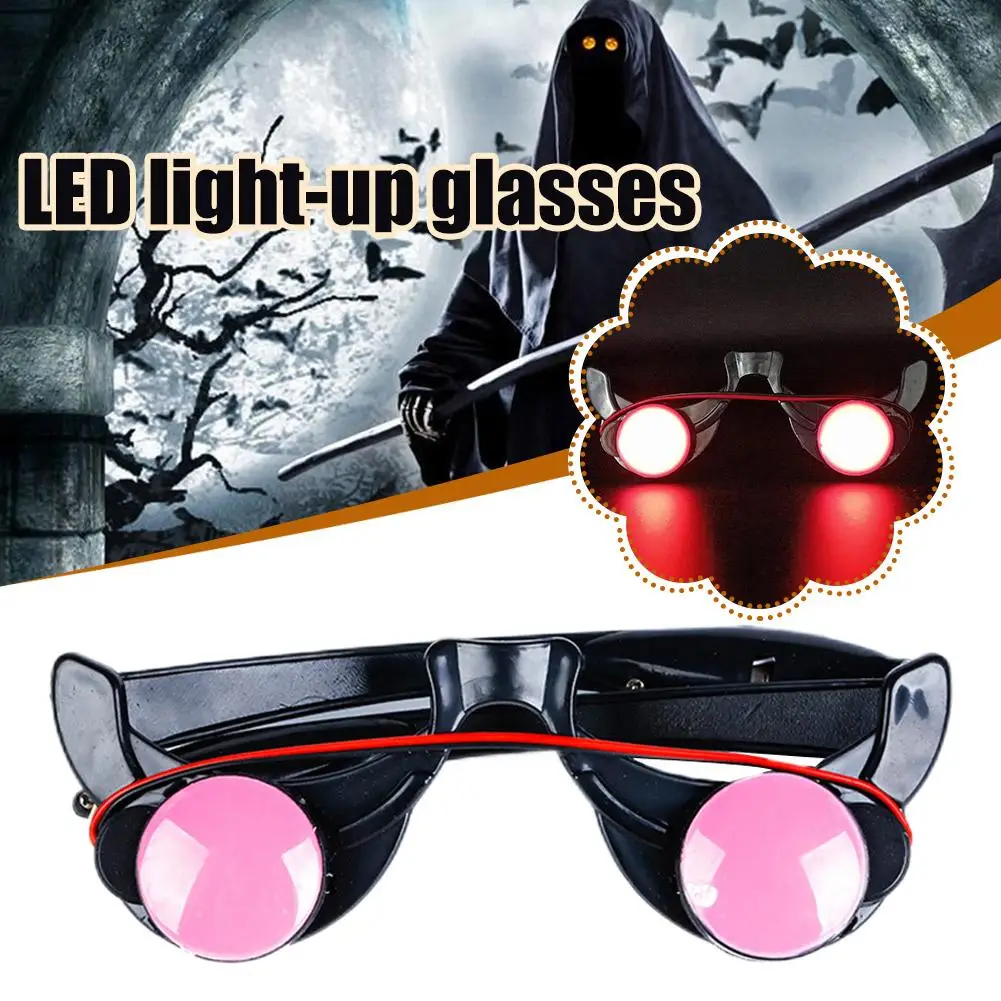 

LED Luminous Glasses Perfect Halloween Dress Up Accessories Halloween Masquerade Glasses Glasses Cosplay Glow Supplies Cost Y9E8