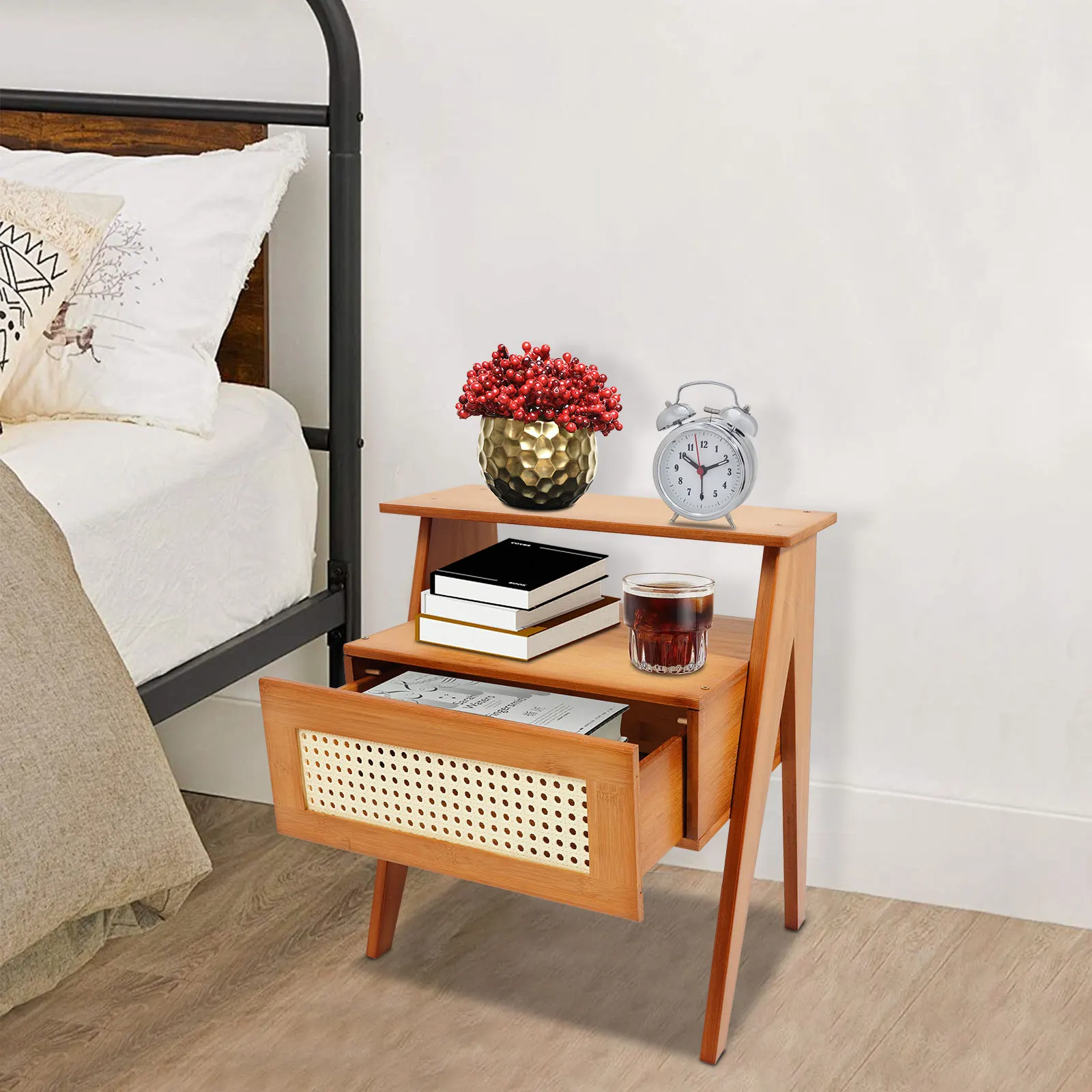 Minimalist Bedside Table With Drawers Suitable for Bedrooms Dormitories Living Rooms