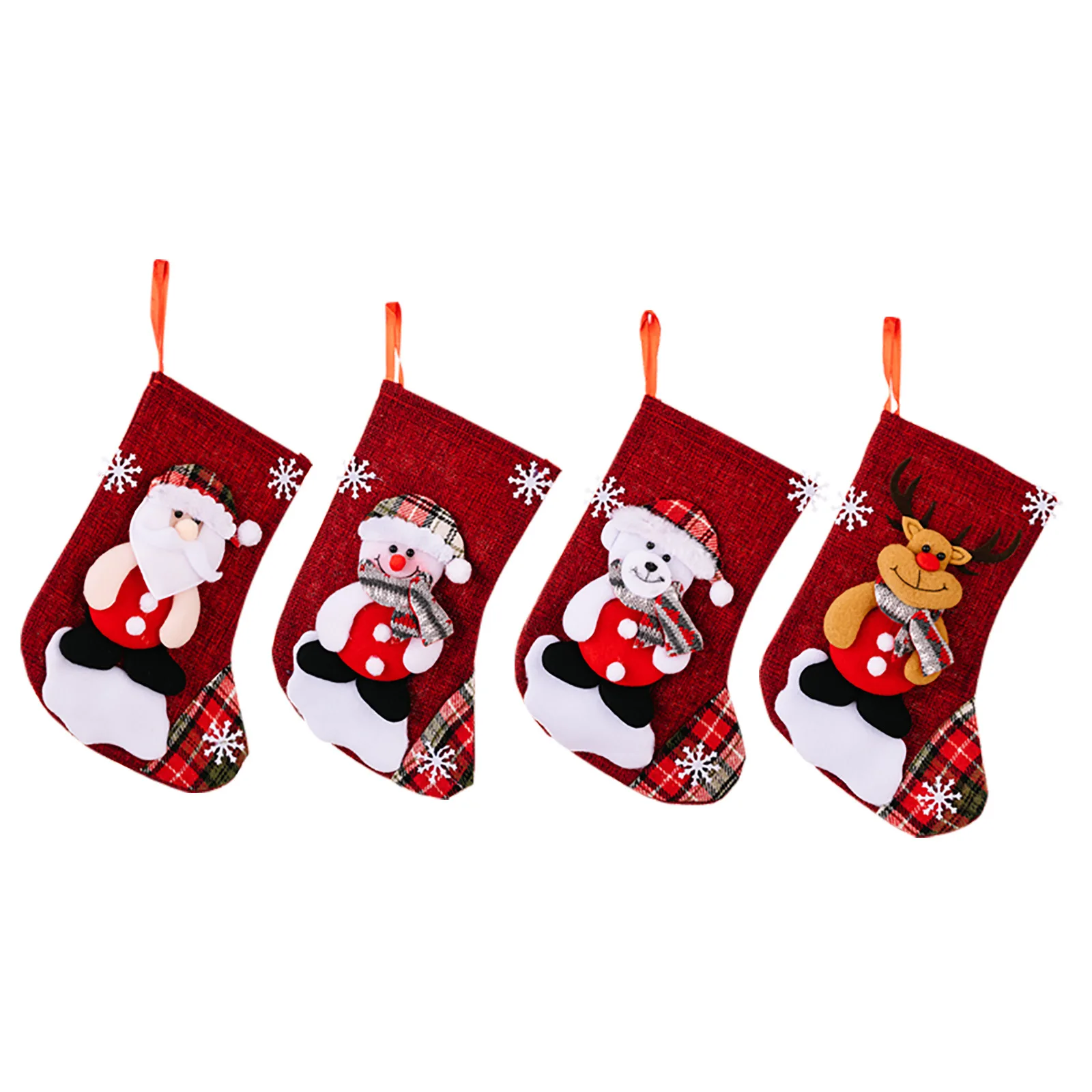 Santa Stocking Sock Candy Bags Christmas Tree Ornamets Pendants Linen Gift Bag For Children Fireplace Hanging Decor Gift Bags Christmas Gift Bags Christmas Stockings