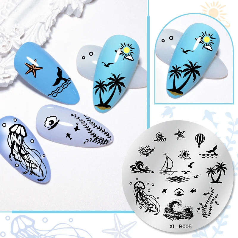 Description Picture 5 of item1PC Flower Leaves Line Geometric Stamping Plates Abstract Lady Face Nail Stamp Templates Printing Stencil Nail Art Decoration