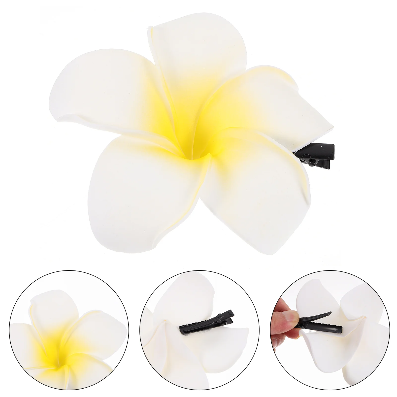 

3pcs Women's Girls Plumeria Hair Clip Hairpin Headwear (Yellow)