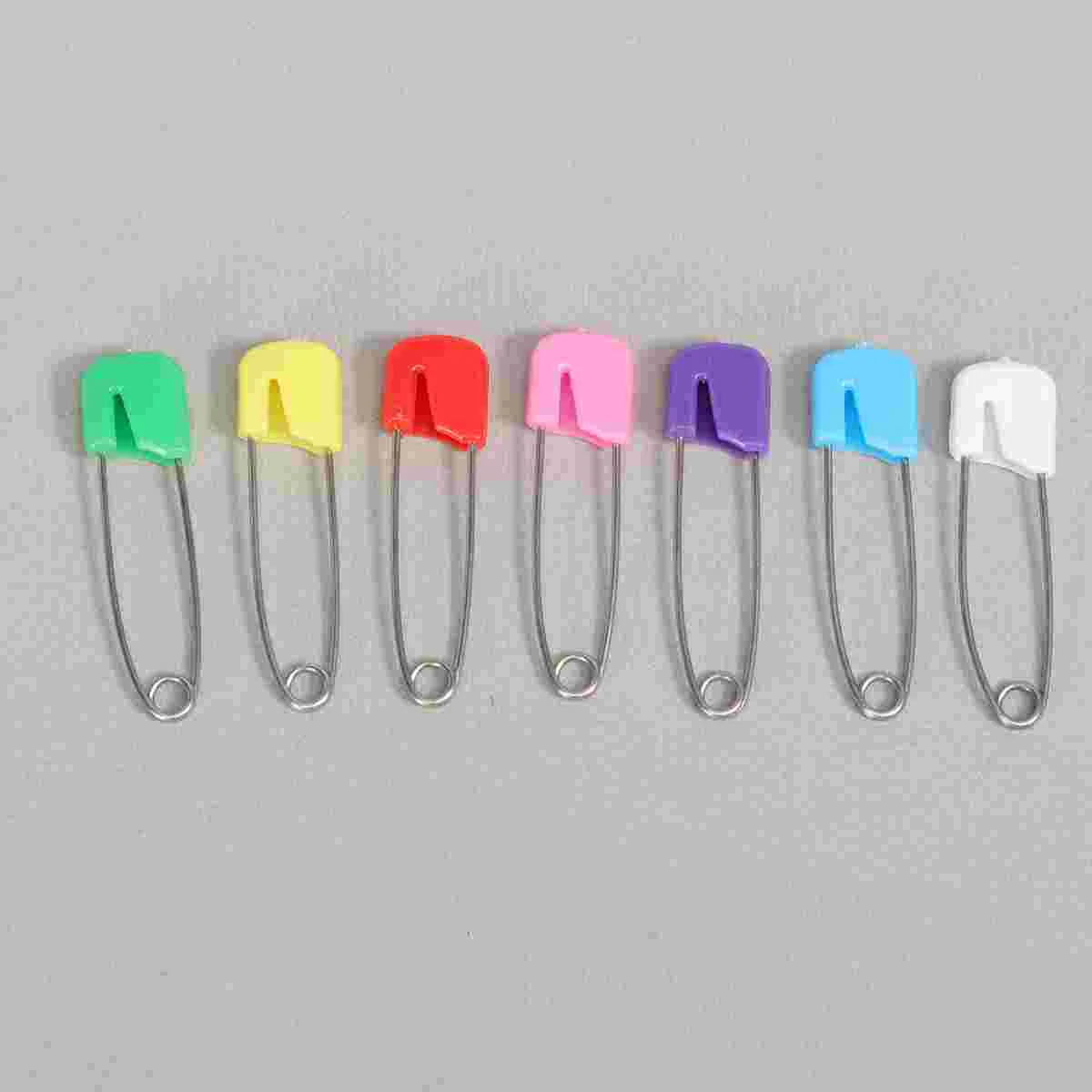 

100pcs Baby Safety Colored Diaper Steel Clothes Pin Saliva Towel Fixing Nursing Accessories - Size S