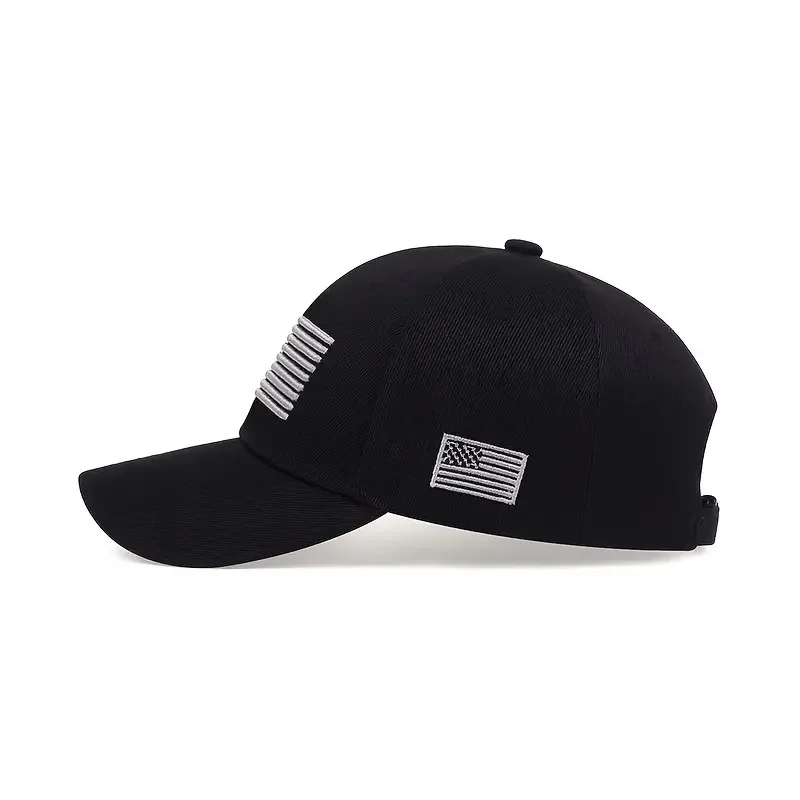 New USA Flag Baseball Hat Men's Outdoor Solid Color Embroidered Sports Duck Tongue Baseball Hat 3