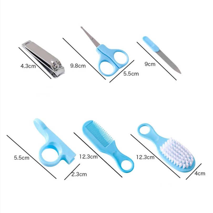 6Pcs/Set Baby Health Care Nail Hair Comb Grooming Brush Set Multifunction Baby Nail Trimmer Scissors Clippers Hygiene Kit
