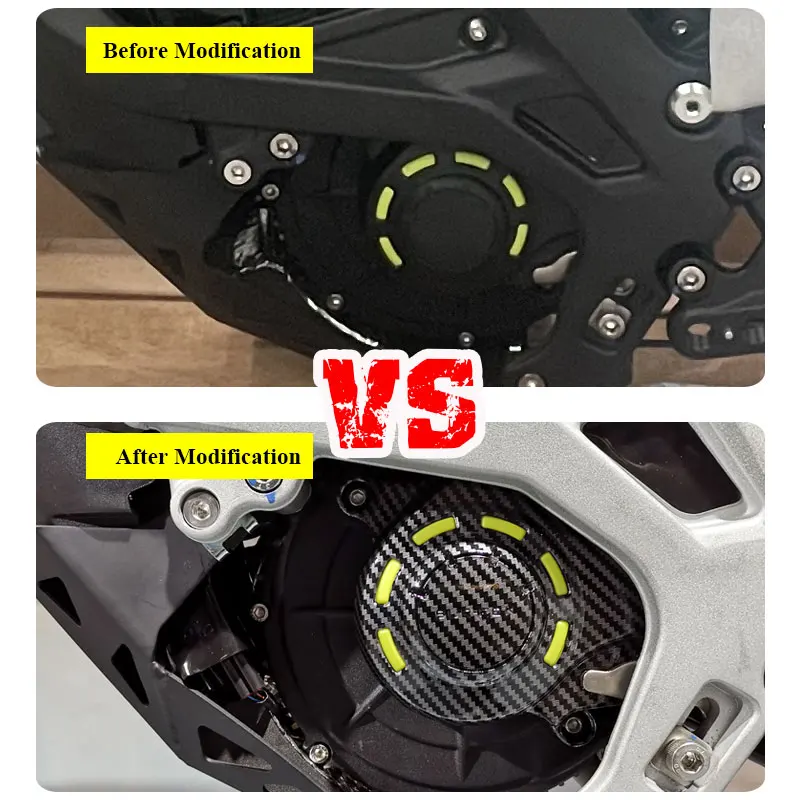 For SUR RON Light Bee X Water Transfer Carbon Fiber Motor Pulley Guard Sprocket Cover Off-Road Motorcycle SURRON Parts