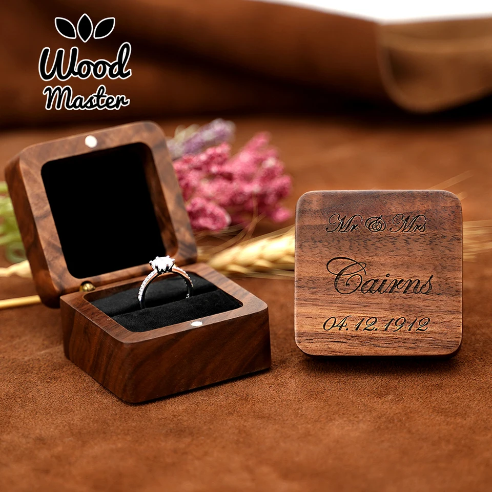 Scatola in legno porta anelli personalizzata cm 8 x 8 - Per la casa
