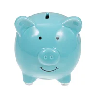 Ceramic Piggy Bank Coin Bank Saving Pot Money Bank Birthday Christmas Gift Nursery Decor for Girls Boys (Green) 1