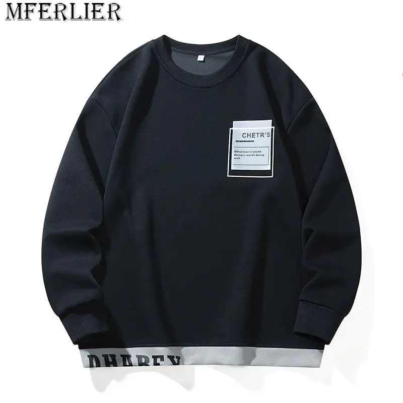 

Мужской свободный свитер с круглым вырезом, размеры до 10xl