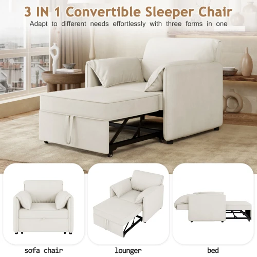3-in-1 Convertible Sleeper Chair 4