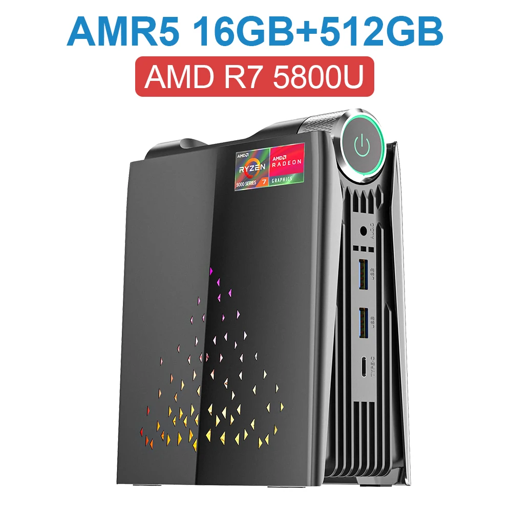 KAMRUI Mini Gaming PC AMD Ryzen 7 5800U Windows 11 Pro with 16GB RAM 5