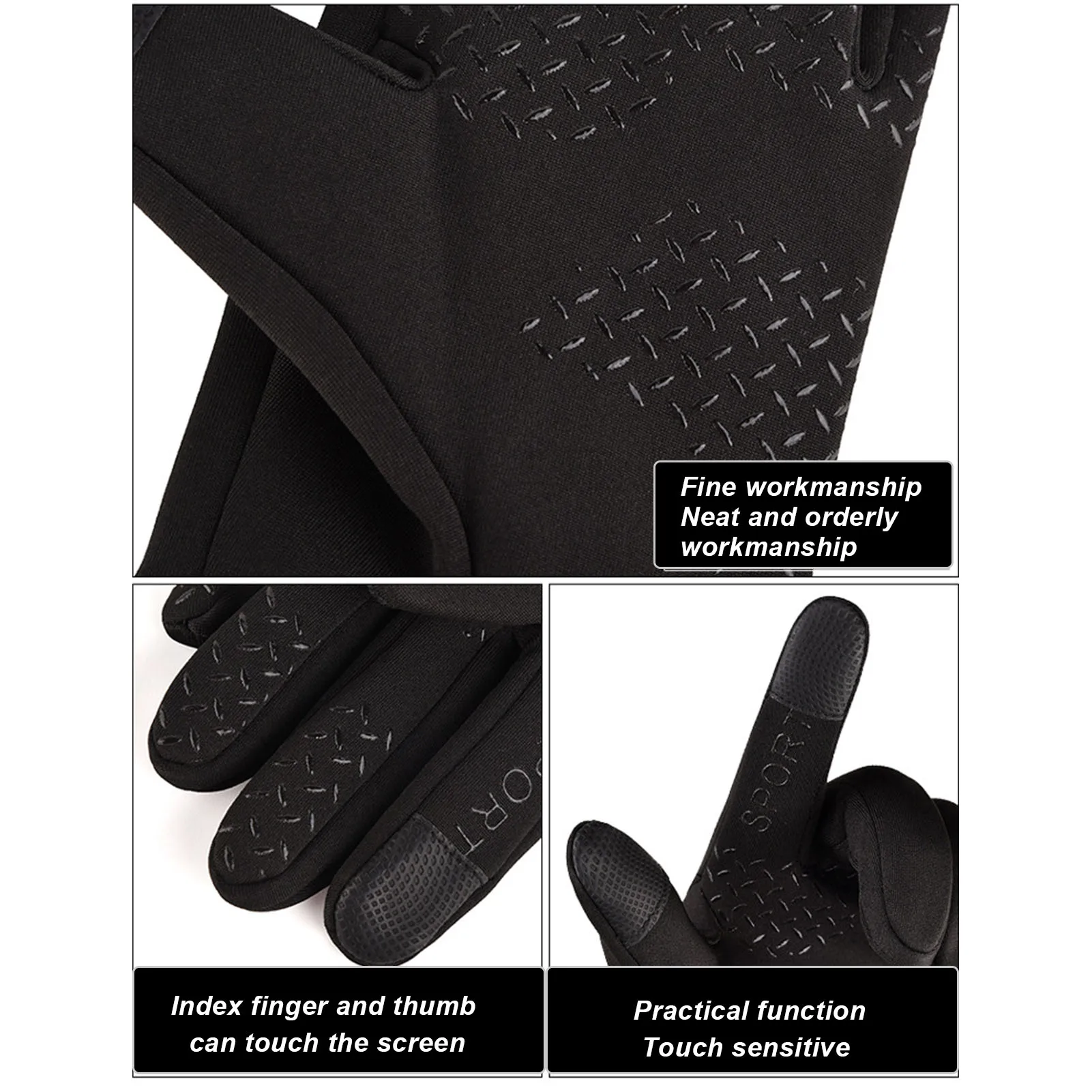 Men's Sport Gloves Windproof Waterproof Winter Outdoor Gloves Touch Screen Climbing For Outdoor Sports