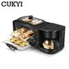 CUKYI Multifunction Breakfast Making Machine 3 in 1 Electric Coffee maker omelette frying pan bread pizza baking oven household 6