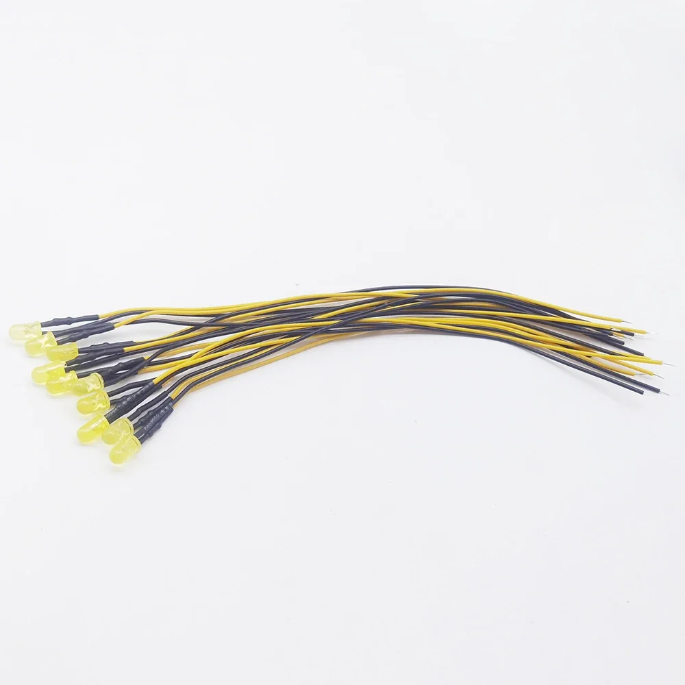 Description Picture 3 of item12V 5mm LED Diode Kit Red Green Blue Yellow white Prewired 5 9 12 V Diffused Light Emitting Indicator