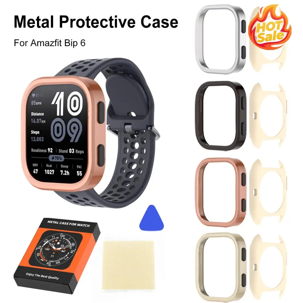 Amazfit Bip 6 Protective Metal Case - Anti-Scratch Thin Detachable Watch Cover Accessory