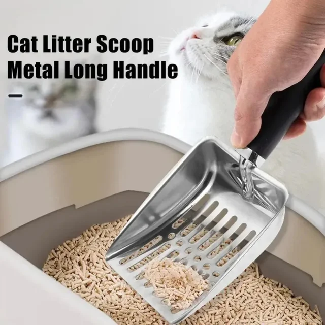 Cat Sand Cleaning For Dog Cat Clean Feces Supplies Cat Litter Shovel Pet Cleanning Tool Pet Products Metal Long Handle Scoop 3