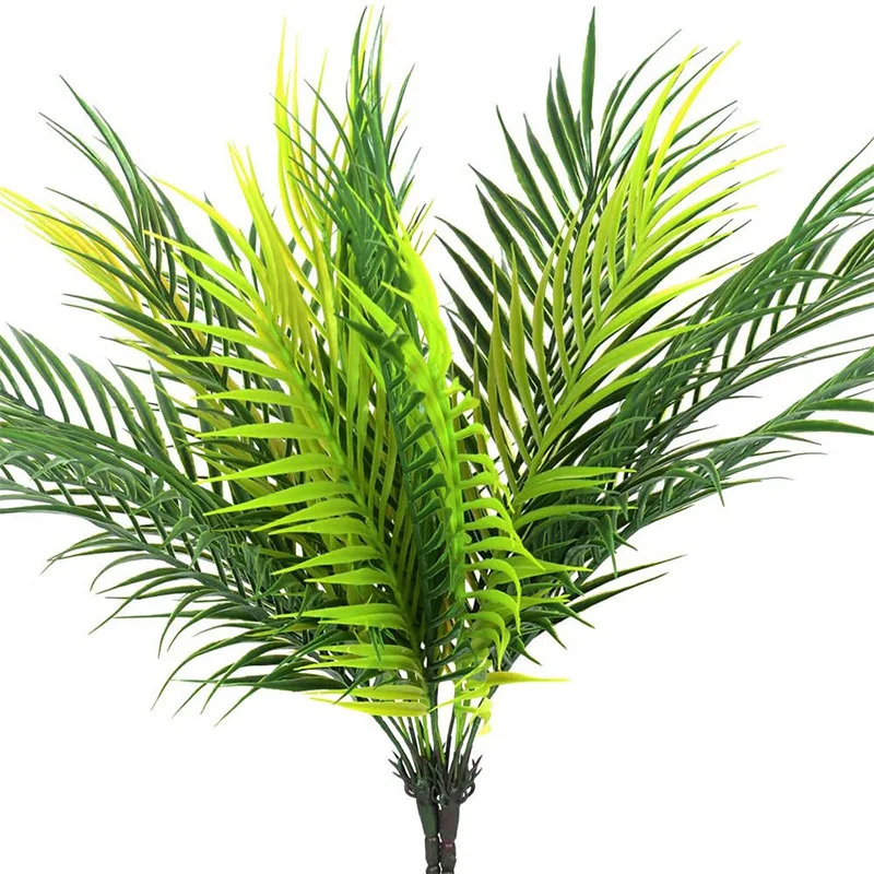 

50cm Artificial Palm Tree Plants Fake Tropical Green Ferns Jungle Plant Plastic Fake Leaves Tree Home Decor for Indoor Outdoor