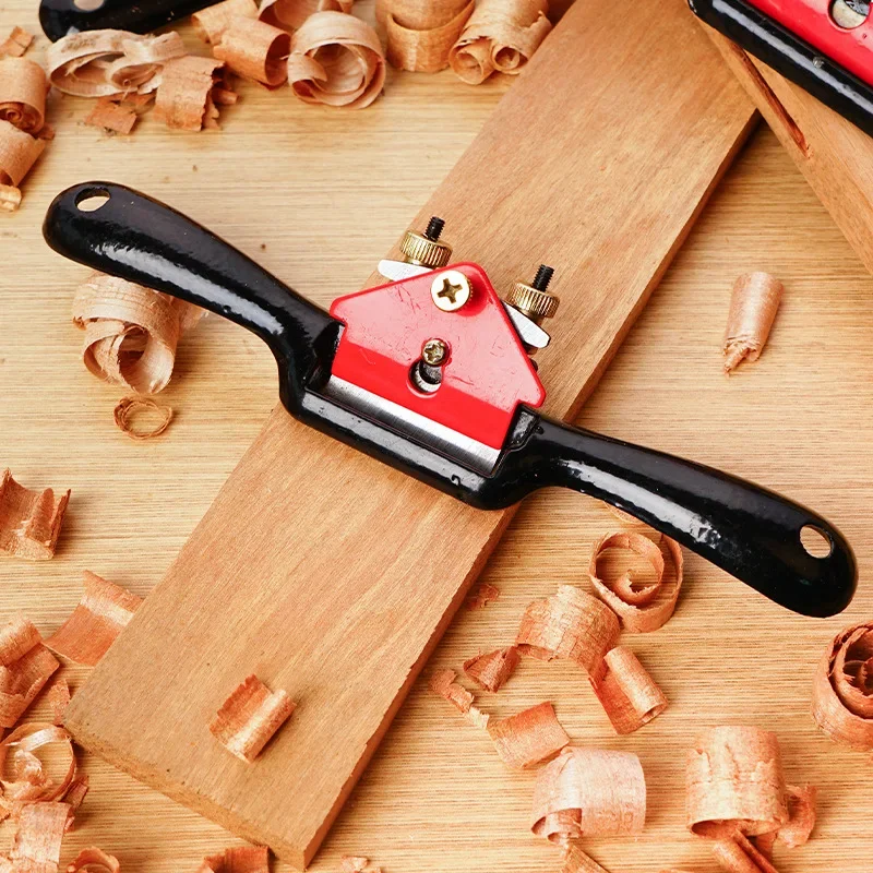 Manual Wood Planers Deburring Adjustable Plane Spokeshave Push Slotted Planer Trimming Hand Tools 9IN