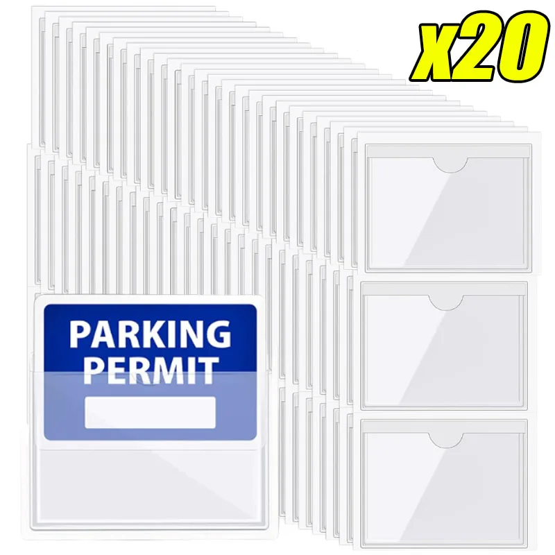 Transparent Adhesive Parking Pass Card Holder